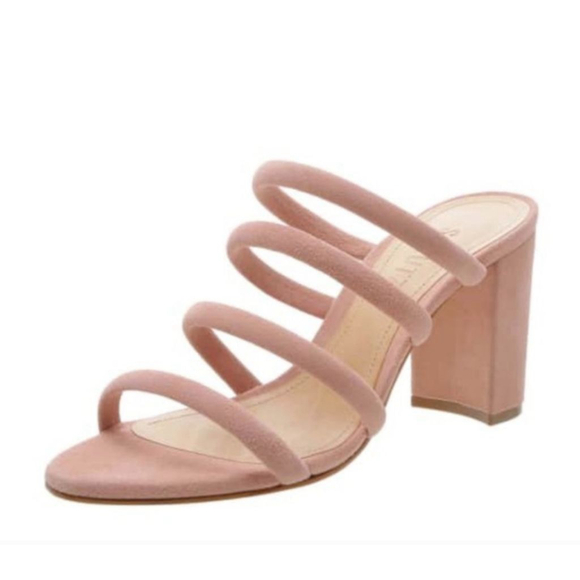 Schutz Shoes - SCHUTZ NWOB Felisa Pink Nubuck Leather Block Heel Sandals Poppy Rose 7.5 NEW